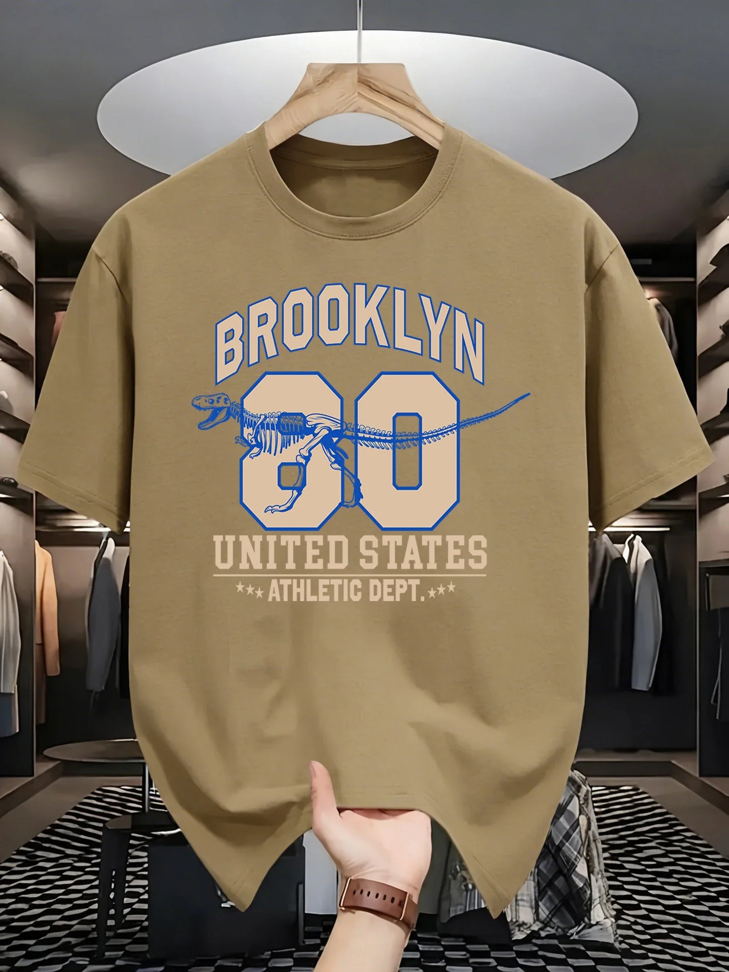 Brooklyn United States Athletic Dept Men T Shirt Soft All-Match Fashion Sportswear Summer O-Neck Tee Unisex Loose Cotton Clothes