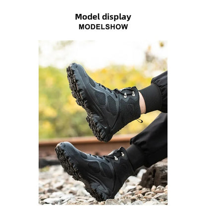 High Top Safety Shoes with Steel Toe Caps Anti-Smashing & Anti-Piercing Wear-Resistant Anti-Slip Labor Protection Footwear