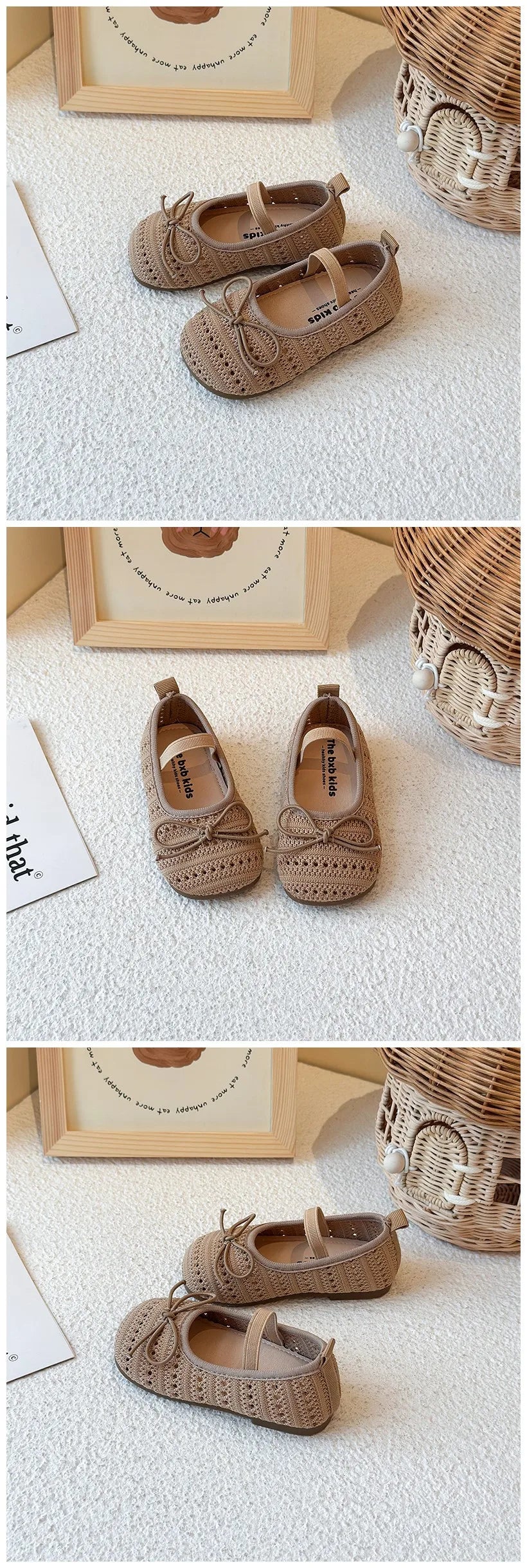 Kids Sandals for Girls Summer New Non-slip Sole Toddler Beach Vacation Shoes with Cute Bowtie Princess Ballet Mary Jane Flats