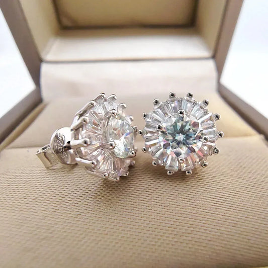 0.5CT 5MM D Moissanite Earrings S925 Silver Passed the Diamond Test Women Jewelry Wedding Party Birthday Gift