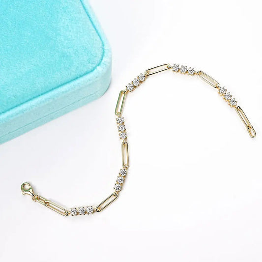 3MM Moissanite Bracelet For Women 925 Sterling Silver Adjustable Chain Bracelets Luxury Fashion Jewelry with Certified