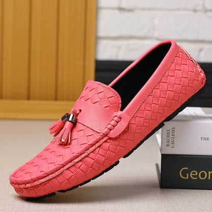 White Loafers Men Handmade PU Leather Loafers Shoes Slip on Casual Driving Flats Comfortable Moccasins Size 48 Men Shoes