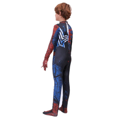 Kids Superhero Onesie Printed Mesh Spider Dress Up Costume Movie Characters Halloween Kids Performance Suit