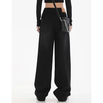 Calça Jeans Baggy Retrô Clássica de Cintura Alta