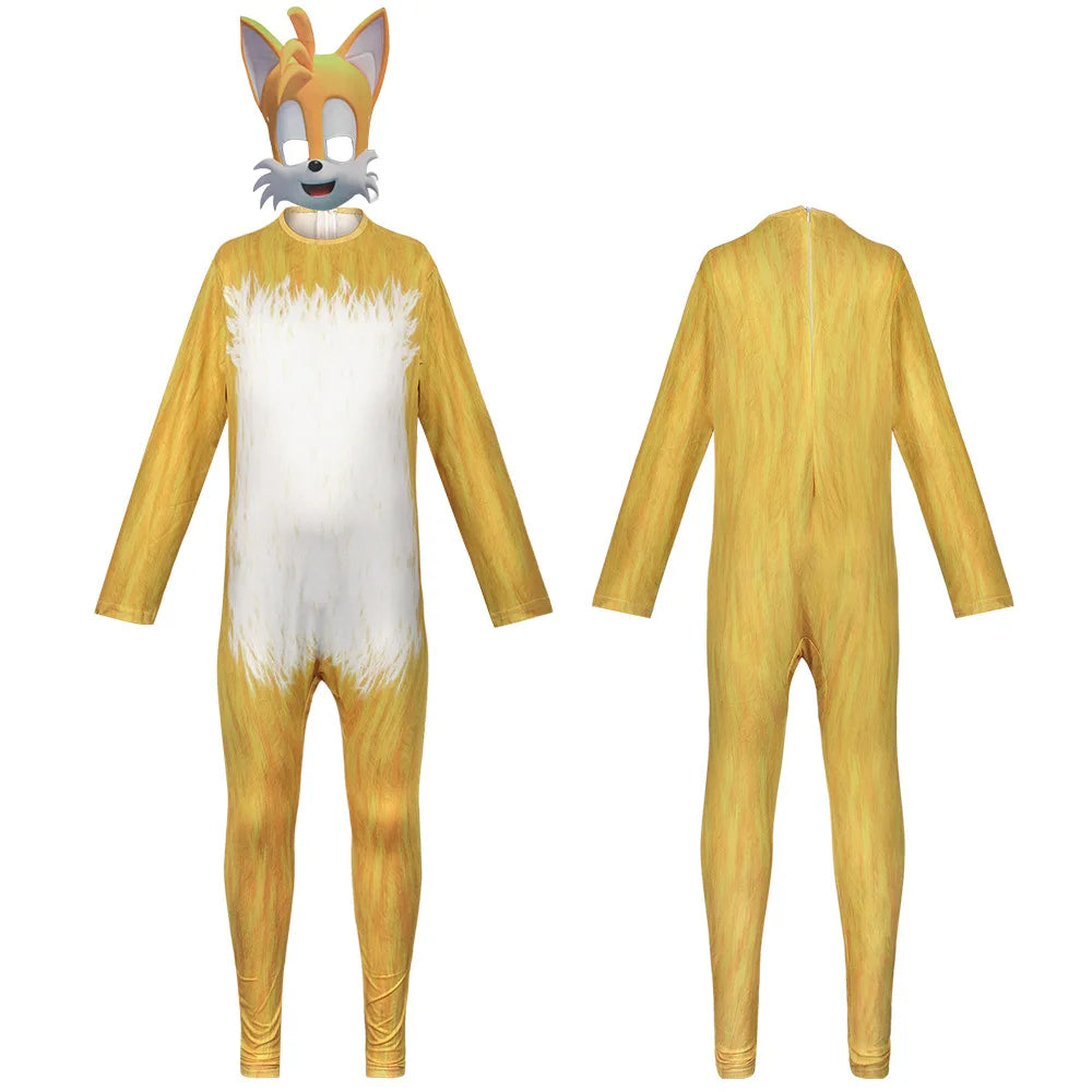 Jumpsuit Cosplay Halloween Children Party Carnival Anime Game Clothes With Mask
