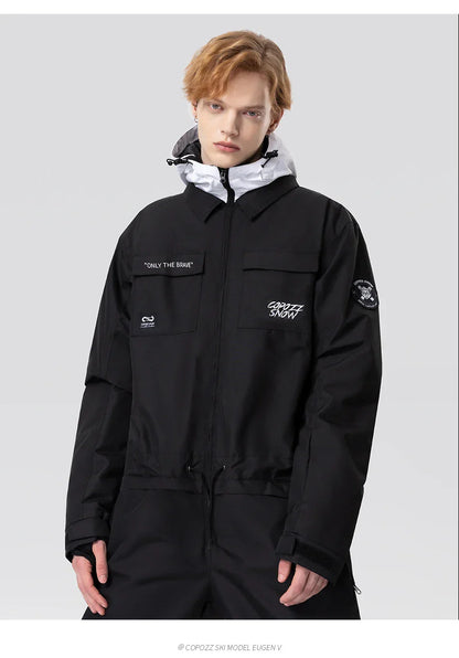 Thick Men Women One-Piece Ski Jumpsuit Outdoor Sports Snowboard Jacket Warm Jump Suit Waterproof Winter Clothes Overalls Hooded