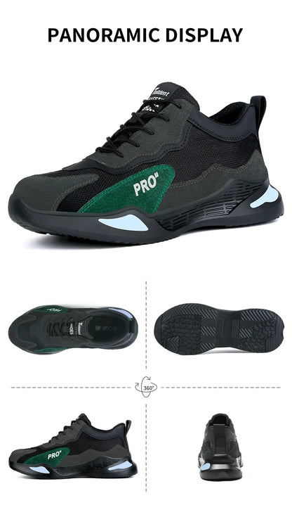 Fashion Safety Shoes Men Boots Steel Toe Shoes Men Puncture-Proof Work Sneakers Male Shoes Work Boots Indestructible Footwear