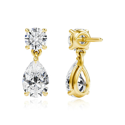 Waterdrop Full Moissanite Diamond Drop Earrings D VVS1 18k Gold Plated Pear Cut Earrings 925 Silver for Women Sparkling Jewelry
