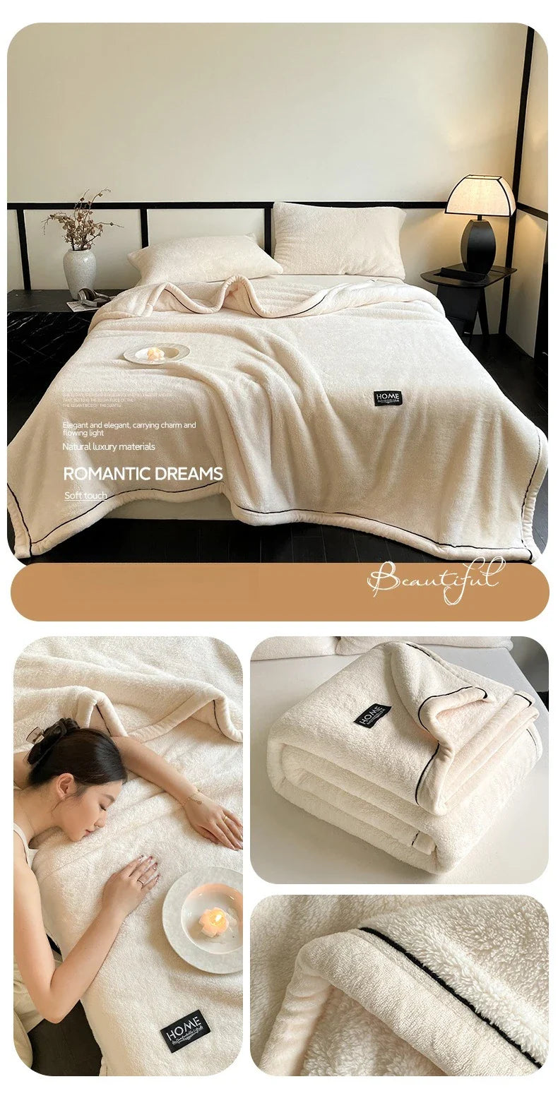 New Grade A Half-sided Velvet Autumn Winter Keep Warm Blankets for Bed Soft Fluffy Warmth Sofa Blanket Shawl Napping Blankets
