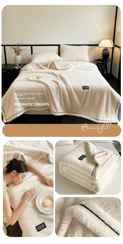 New Grade A Half-sided Velvet Autumn Winter Keep Warm Blankets for Bed Soft Fluffy Warmth Sofa Blanket Shawl Napping Blankets