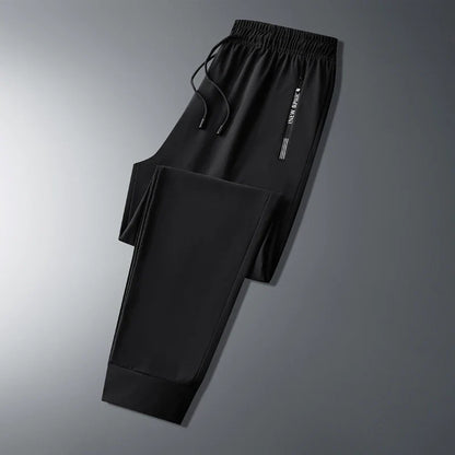 Ice Silk New Pants for Men's Summer Thin Style Sports Quick Dried Straight Leg Draping Wide Leg Pants Casual Long Pants for Men