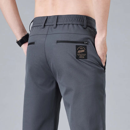 Fashion New in Men's Casual Pants Straight Slim Thin Korean Breathable Comfortable Brand Male Clothing Summer Trousers