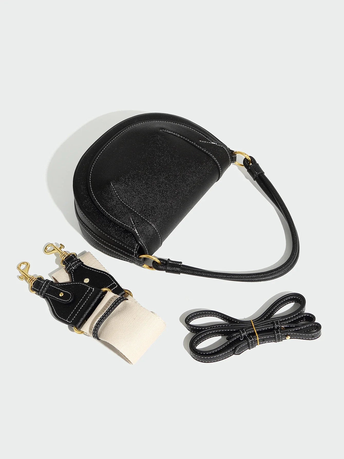 Fashionable and casual hand-held saddle bag, versatile for commuting, single shoulder crossbody bag