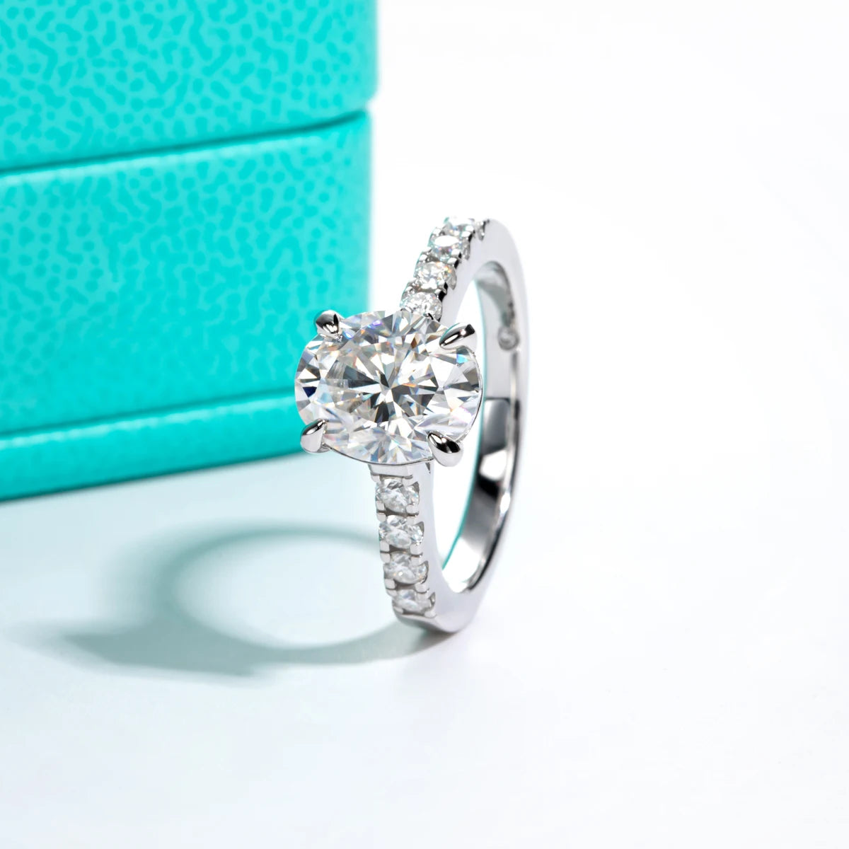 3ct Oval Cut D Color Moissanite Engagement Rings For Women 925 Sterling Silver Wedding Rings Women Jewelry Wholesale