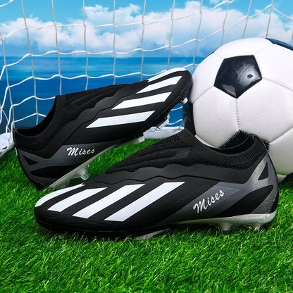 New Men Outdoor Football Boots Cleats Soccer Shoes Long Spikes FG Boys Non Slip Sport Training Breathable Match Comfortable