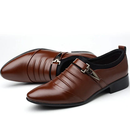 Classic White Men Dress Shoes 2024 Casual Business Leather Shoes for Men Point Toe Wedding Formal Shoes Men Size 46