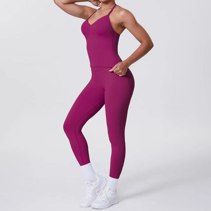 2 Piece Yoga Clothes Women Tracksuit Athletic Wear Pilates Fitness Suit Gym Workout Push Up Clothes Sports Bra Leggings Suit