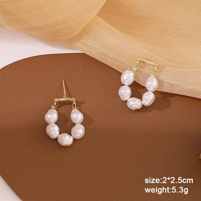 Pure White Women's Dangle Earrings Blooming Flower Acrylic Enamel Butterfly Imitation Pearl Heart Hanging Earrings Elegant brinc
