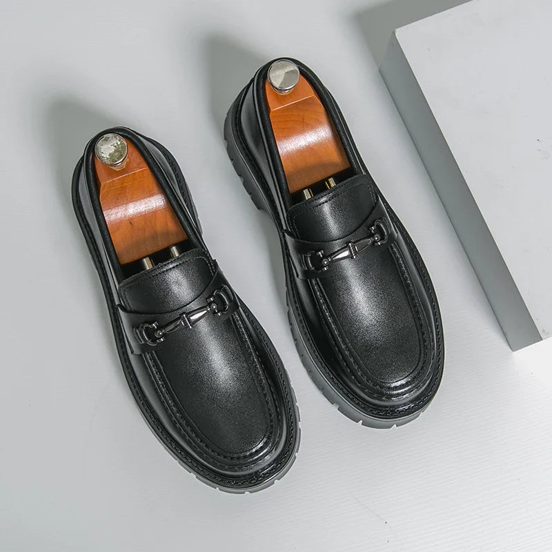 Trend Platform Casual Business Leather Shoes Men Formal Office Social Leather Loafers Male Derby Shoes Men's Dress Shoes