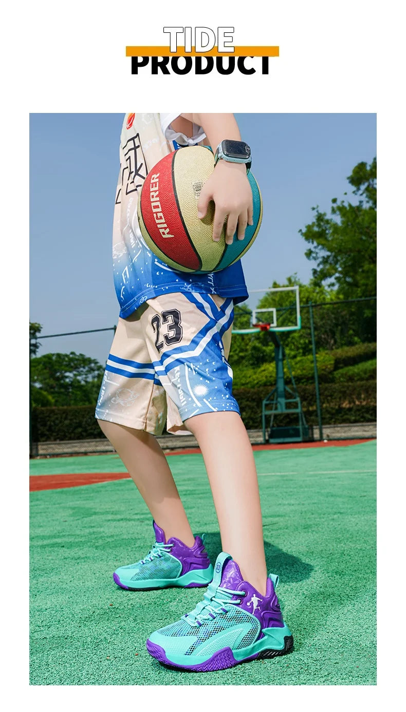 Kids Basketball Shoes Boys Sneakers Non-slip Child Trainer Basket Shoes Outdoor Children Sport Shoes Zapatillas De Deporte