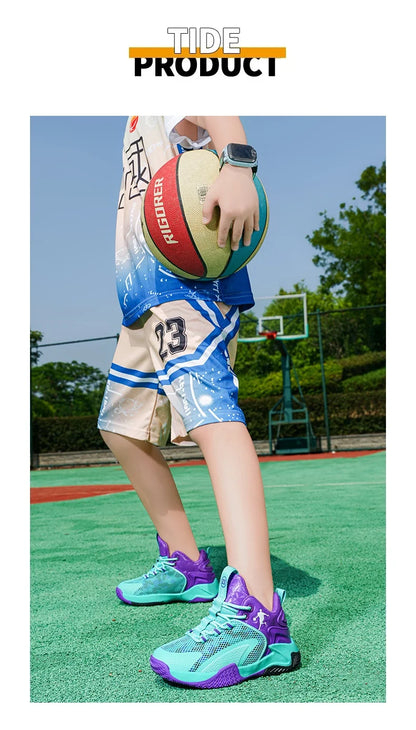 Kids Basketball Shoes Boys Sneakers Non-slip Child Trainer Basket Shoes Outdoor Children Sport Shoes Zapatillas De Deporte