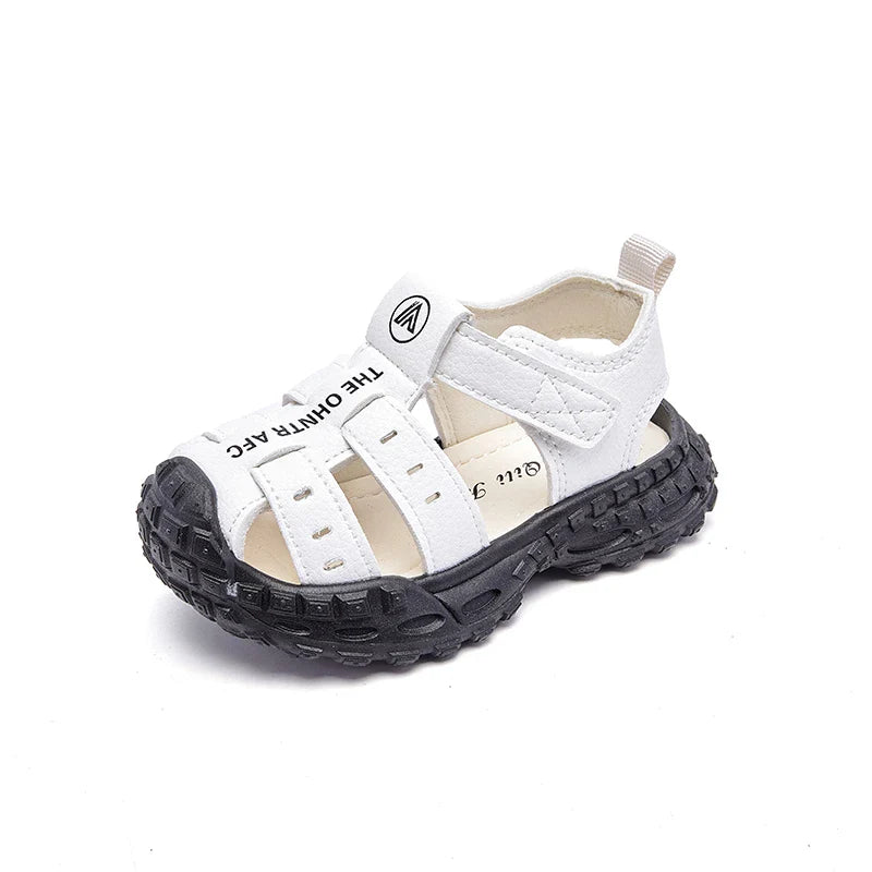 Boys Sports Sandals Toes Capped Hook&loop Kids Beach Shoes Soft Bottom Trendy 2026 Summer New Children Casual Shoes Non-slip