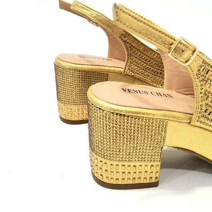 Wedding Shoes for Women Bride Platform Heels Italian Full Drill Design Elegant Shoes and Bags Matching Set