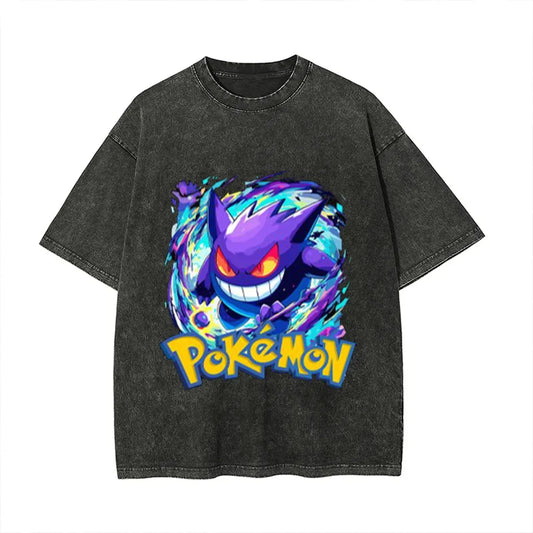 Vintage Wash T-Shirt Man Women Graphic Tee Short Sleeve Tee Loose Casual Tops Y2k Summer
