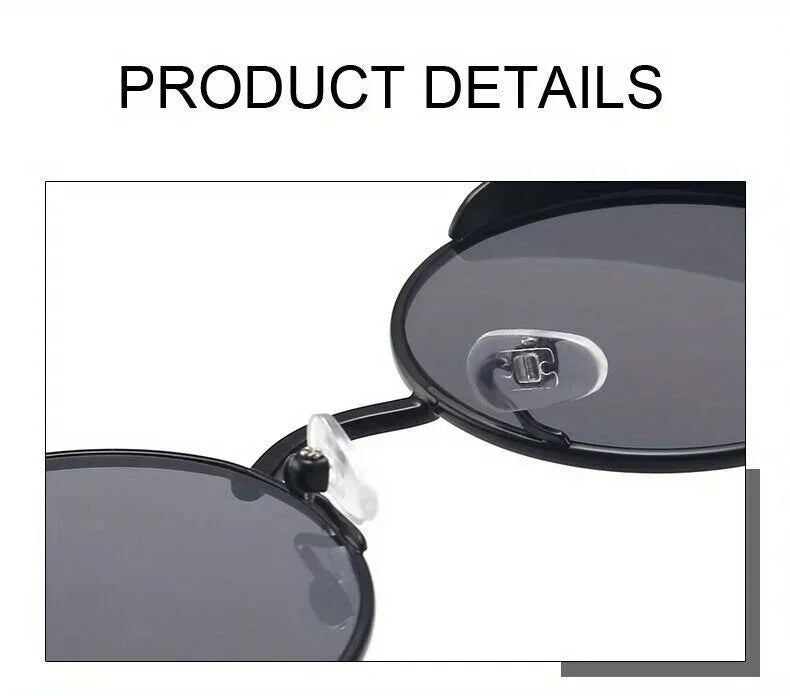 Classic Steampunk Sunglasses for Men and Women Retro Round Metal Frame Sunglasses