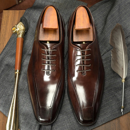 Trendy Oxfords Dress Shoes 2025 Office Formal Footwear for Party And Wedding Full Grain Leather Office Shoes for Men