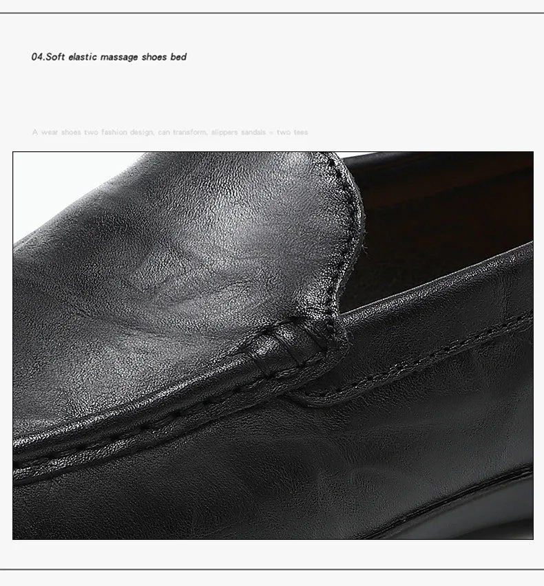 Genuine Leather Men Shoes Casual Luxury Brand Men Loafers Italian Moccasins Breathable Slip on Men Driving Shoes Chaussure Homme