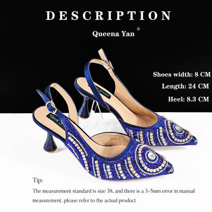 Newest INS Style Elegant High Heels Pointed-Toe Nigeria Popular Design African Ladies Shoes And Bag Set