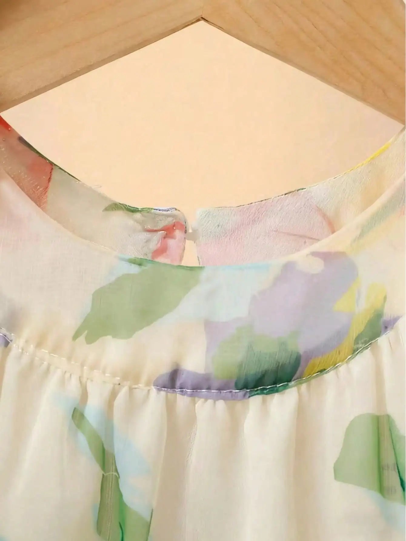 Girls' Floral Chiffon Princess Dress Summer Chic Boho Style Knee-Length with Bow Detail Perfect for Beach And Parties