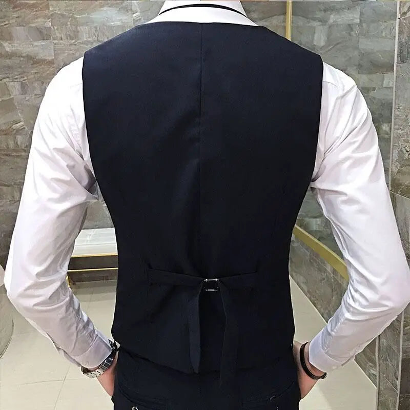 Men's Wedding Suit Three-Piece Set Brother's Match Groomsmen Formal Wear Business Casual Polyester Fiber Flat Collar Slit