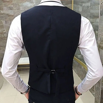 Men's Wedding Suit Three-Piece Set Brother's Match Groomsmen Formal Wear Business Casual Polyester Fiber Flat Collar Slit