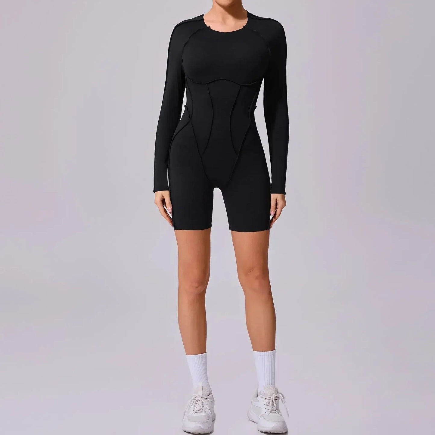 Women's High Elasticity Sports Bodysuit Kit Yoga Fitness Jumpsuit Open Back Hip-Lift Outdoors Gym Workout Sexy Fitness Outfit