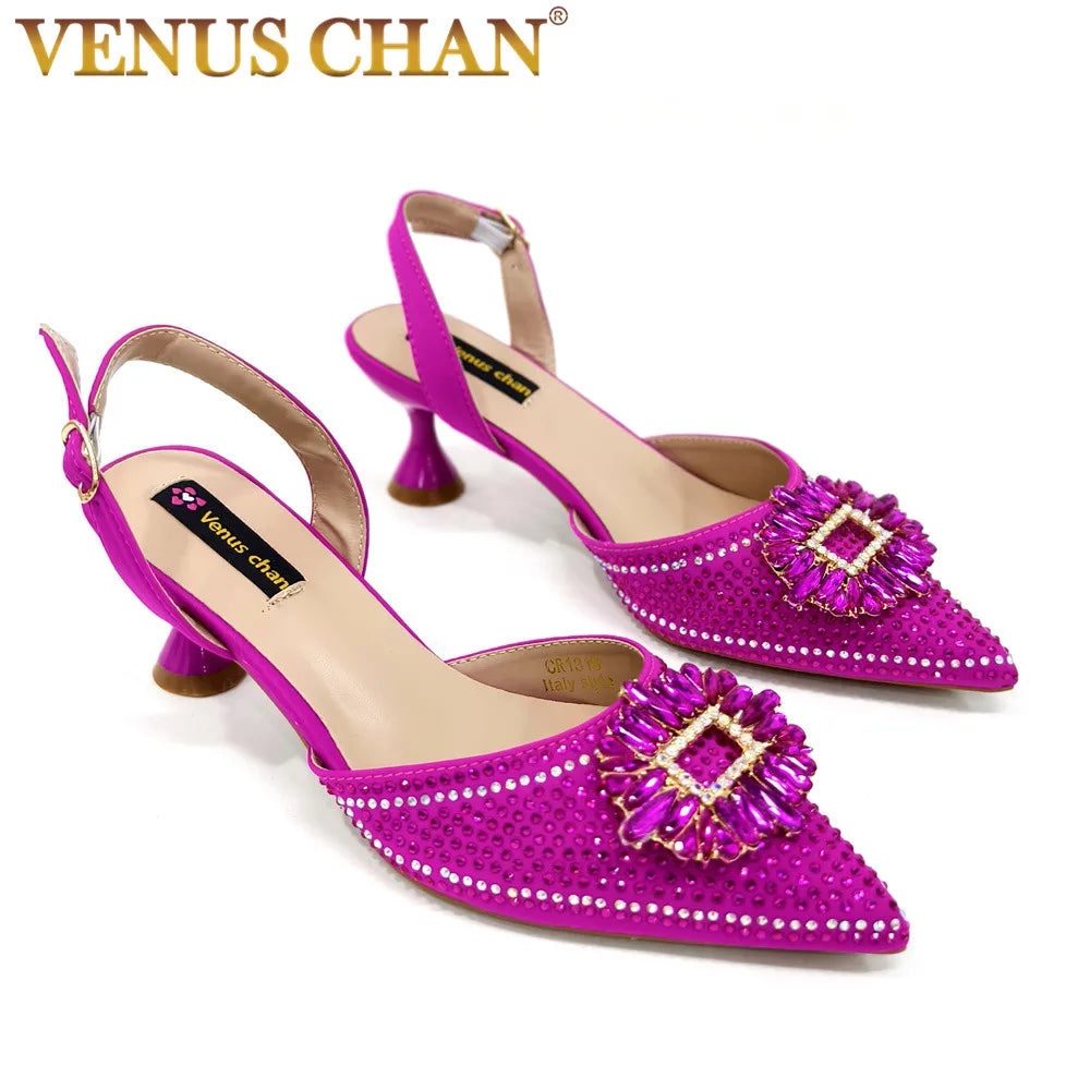 Sandálias Femininas Nigerianas de Alta Qualidade Estilo Italiano Sandálias Africanas Femininas Marca de Grife Sapatos de Luxo Sapatos Femininos 2025