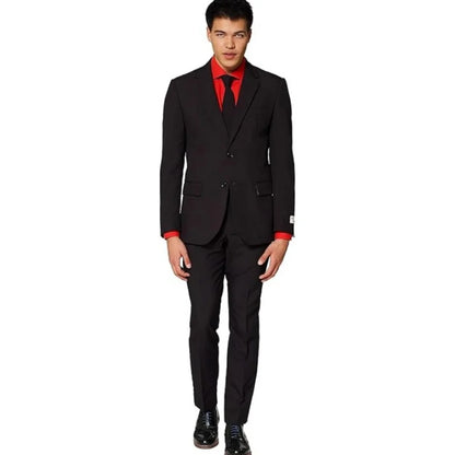 Men's 2-Piece Slim Fit Suit Set Breathable Polyester Wedding Groomsmen Formal Suit with Black Tie Option