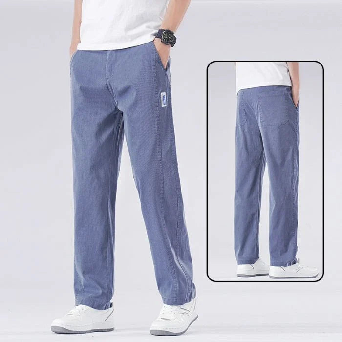 Spring Summer Thin Lyocell Casual Pants Men Loose Straight Fashion Stretch Korean Classic Trousers Men's Clothing Size M-5XL