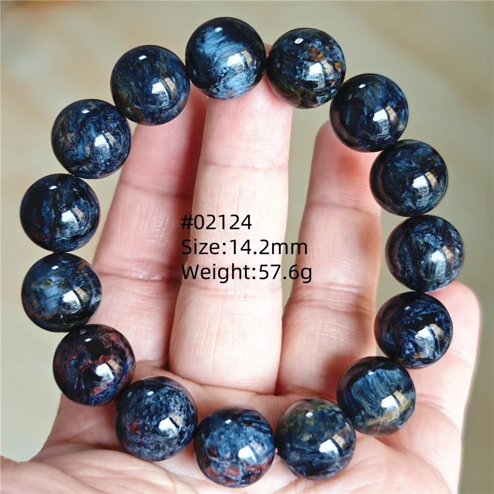 Natural Blue Pietersite Bracelet Women Men Beads Round Beads Chatoyant Cat Eye Fire Pietersite Namibia AAAAAA