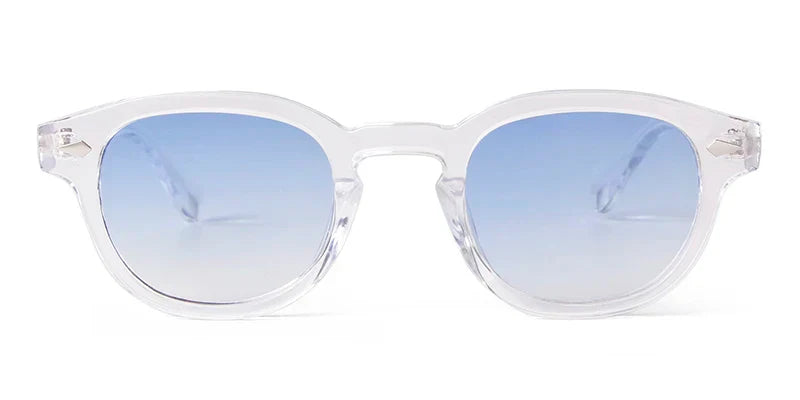 Fashion Transparent Blue Round Sunglasses Women Men 2024 Retro Rivet Tortoise Small Square Sun Glasses UV400 Lunettes De Soleil