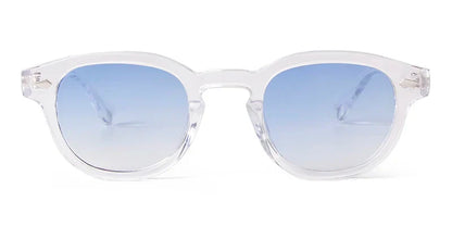 Fashion Transparent Blue Round Sunglasses Women Men 2024 Retro Rivet Tortoise Small Square Sun Glasses UV400 Lunettes De Soleil