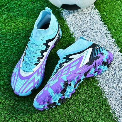 Double star youth football shoes, TF nail grip anti slip, unisex match training specific football shoes