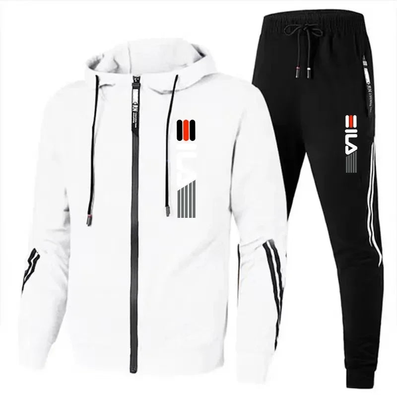 Autumn and Winter Zippered Sweatshirts + Sportswear Pants, Men's Jogging and Fitness Sets, Men's Casual Sportswear Sets