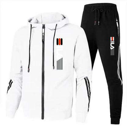 Autumn and Winter Zippered Sweatshirts + Sportswear Pants, Men's Jogging and Fitness Sets, Men's Casual Sportswear Sets