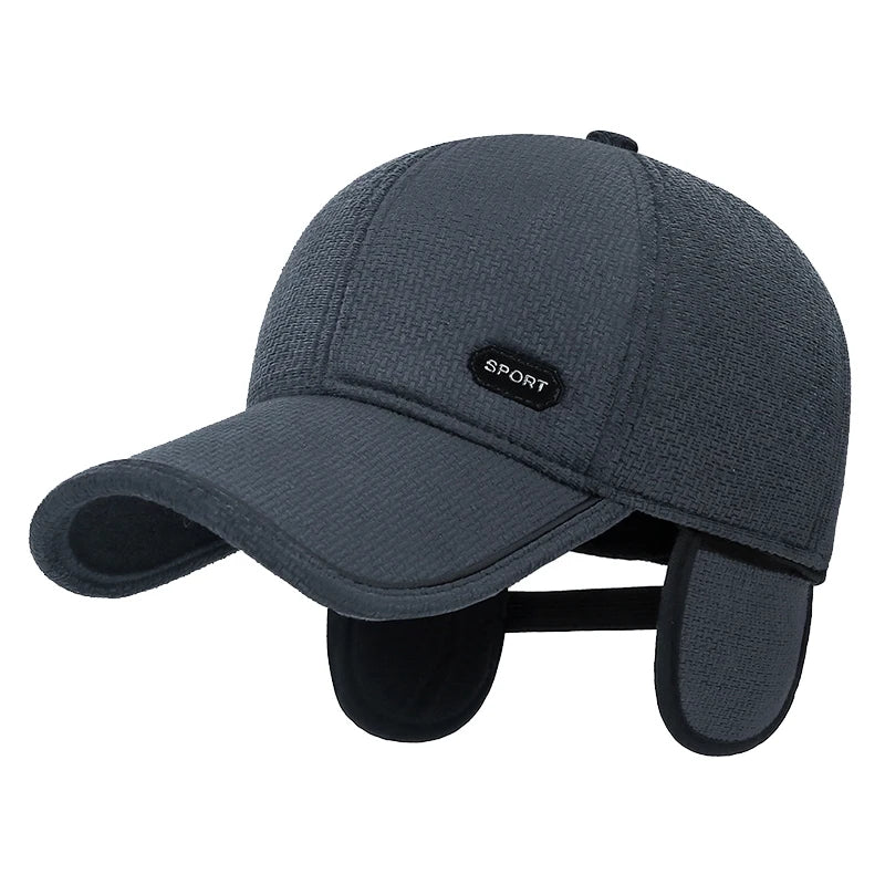 New Middle-Aged and Elderly Winter Windproof, Cold-Proof and Warm Baseball Cap With Ear Protection and Thickened Peaked Cap