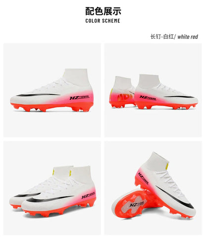 New Men Soccer Shoes Football Boots Cleats Adult Outdoor Breathable Training Sport Long Spikes Boys Non Slip Match Comfortable