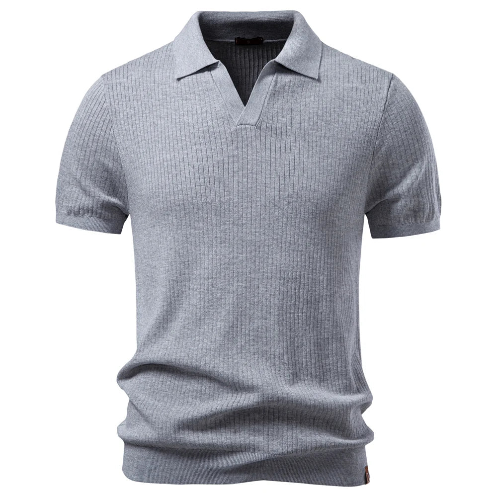 Men's Classic Polo Shirt Solid Color Breathable Elegant Casual Luxury Old Money Style for Men