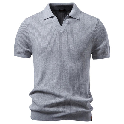 Men's Classic Polo Shirt Solid Color Breathable Elegant Casual Luxury Old Money Style for Men