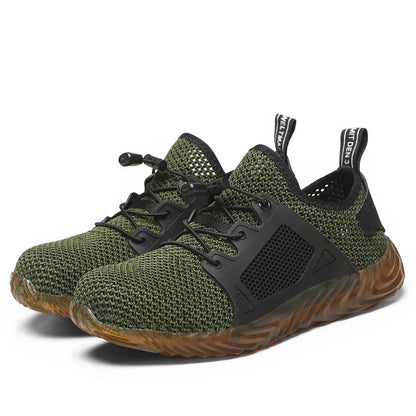 Mens Mesh Work Sneakers Lightweight Steel Toe Work Boots Indestructible Safety Shoes Breathable Construction Work Boot Footwear